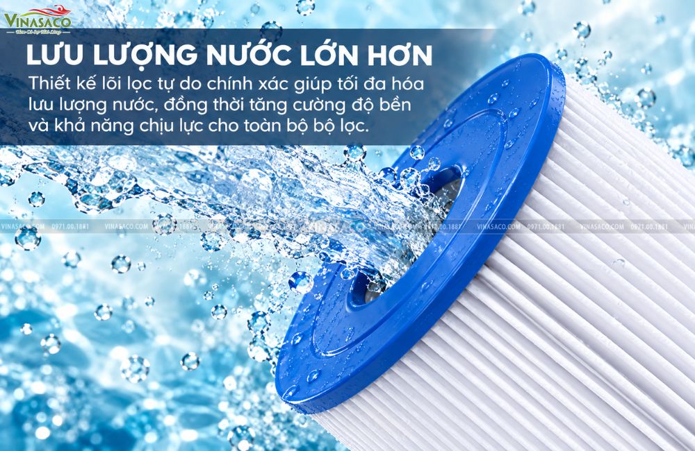 cấu trúc xếp ly lõi lọc Cartridge giúp tăng diện tích lọc
