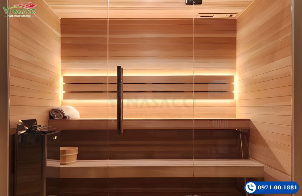 Phòng xông hơi khô cao cấp gỗ Ngọc Am