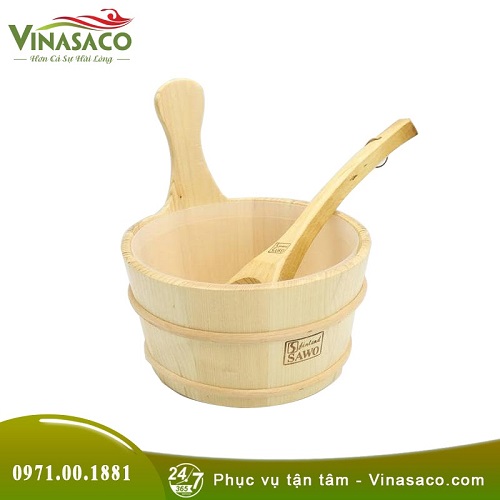 Xô gáo gỗ phòng xông hơi khô Sawo