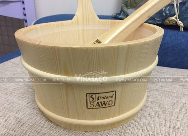 xô gáo gỗ phòng xông hơi