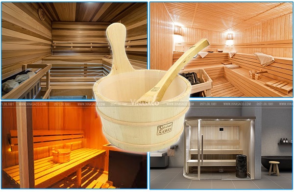 ứng dụng xô gáo gỗ sawo trong các phòng xông hơi
