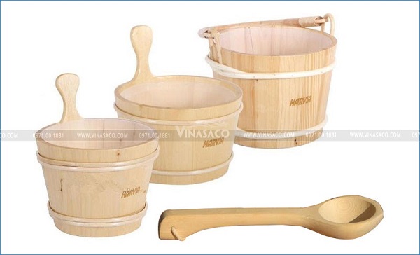 Xô gáo gỗ phòng xông hơi khô Harvia