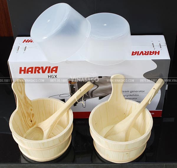 Xô gáo gỗ phòng xông hơi khô Harvia