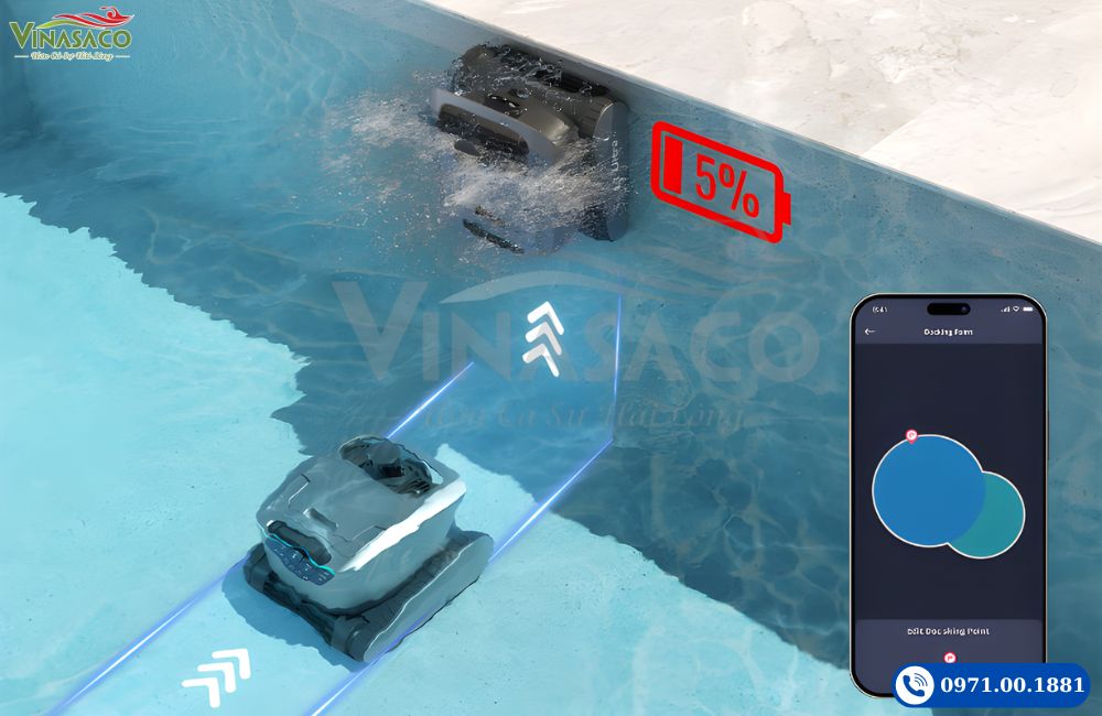 bobot vệ sinh hồ bơi CHASING L1 Ultra tự động nổi khi pin