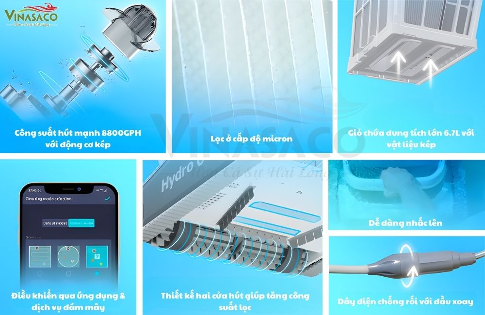 Công nghệ của robot vệ sinh bể bơi Poolmate Hydro 6