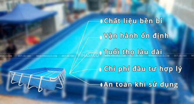 ưu điểm của bể bơi bạt, bể bơi lắp ghép