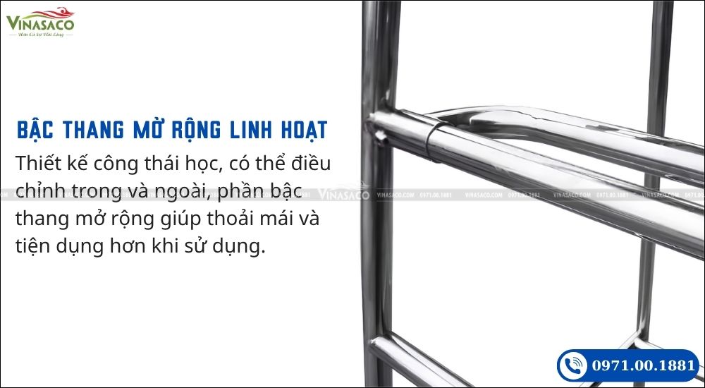 Bậc thang ghế cứu hộ bể bơi inox 304