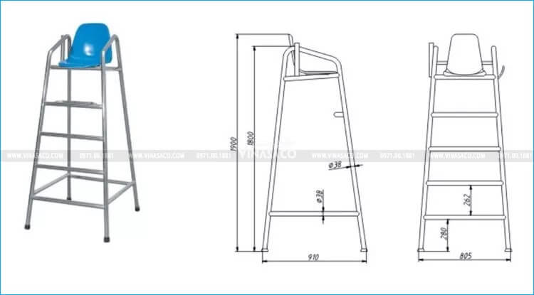 Kích thước của ghế quan sát bể bơi