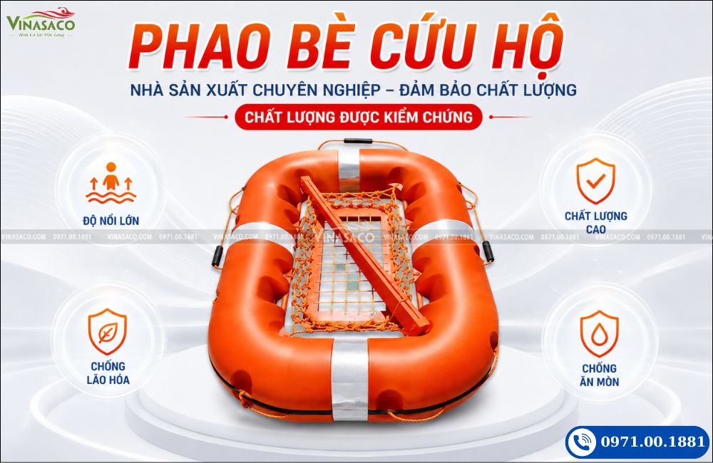 Chất liệu thân phao bè cứu hộ nhựa PE đúc liền khối