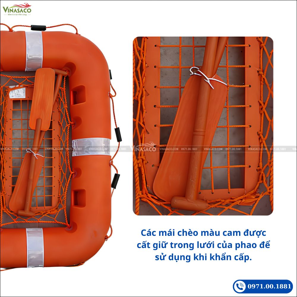 Mái chèo đi kèm phao bè cứu hộ