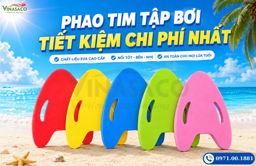 Phao tim tập bơi EVA nhiều màu sắc Vinasaco