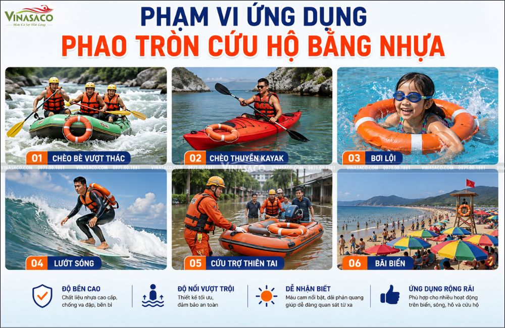Phạm vi ứng dụng phao tròn cứu hộ tại bể bơi và ngoài trời
