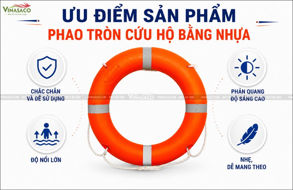 Ưu điểm cấu tạo phao tròn cứu hộ nhựa PE