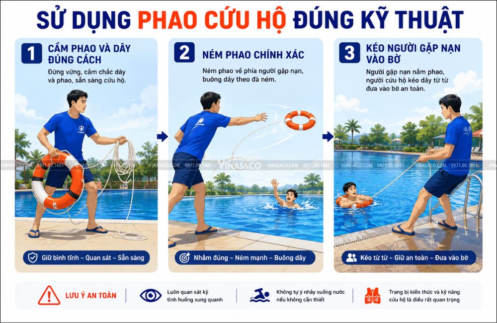 Cách sử dụng phao xốp cứu hộ đúng kỹ thuật