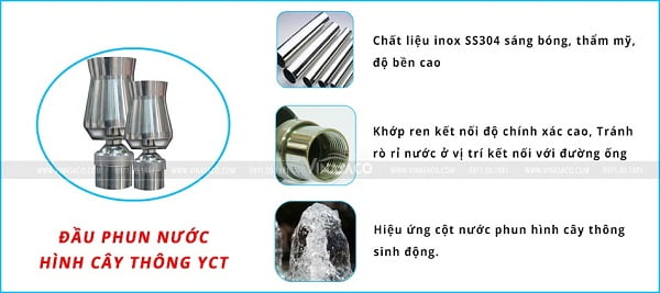 Đặc điểm của đầu phun nước hình cây thông