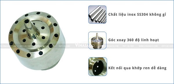 cấu tạo đầu phun nước nhiều tia