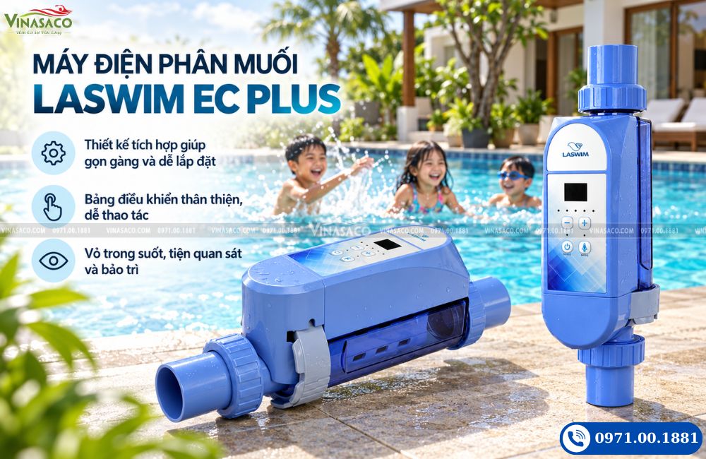 máy điện phân muối bể bơi Laswim EC Plus