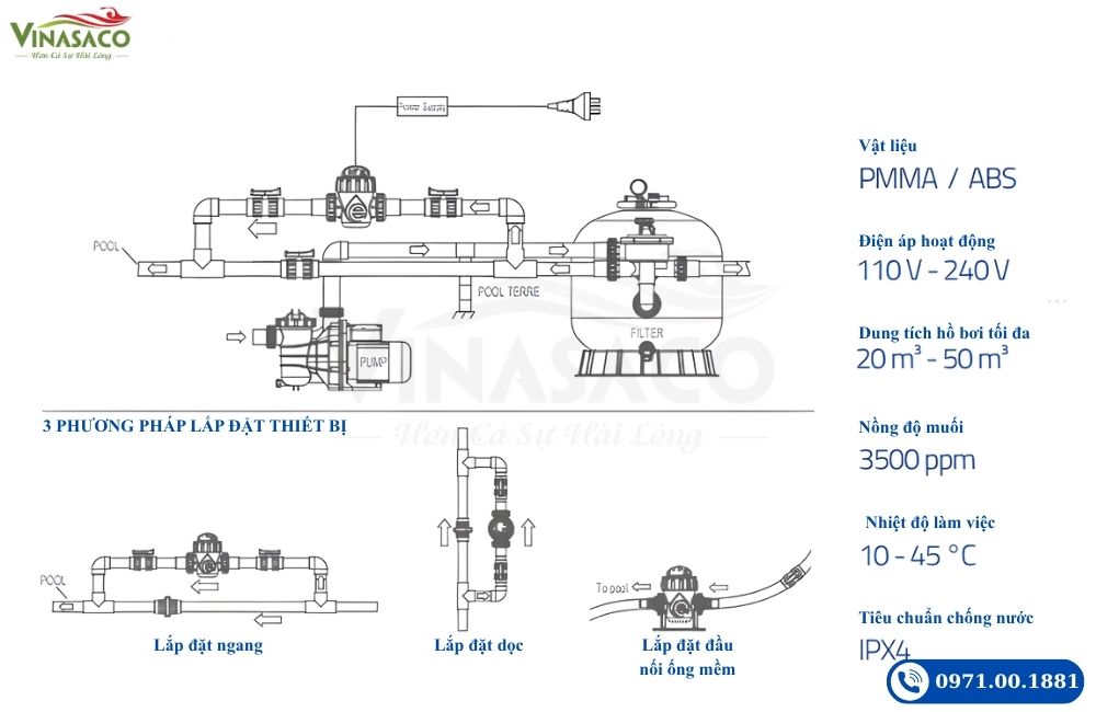 Ưu điểm Thông bộ điện phân muối Emaux SSCnano