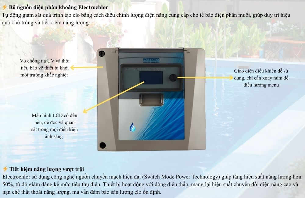 Điện phân muối Waterco Electrochlo