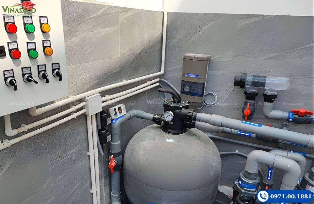 Hình ảnh lắp đặt thực tế Điện phân muối Waterco Hydrochlor MK3