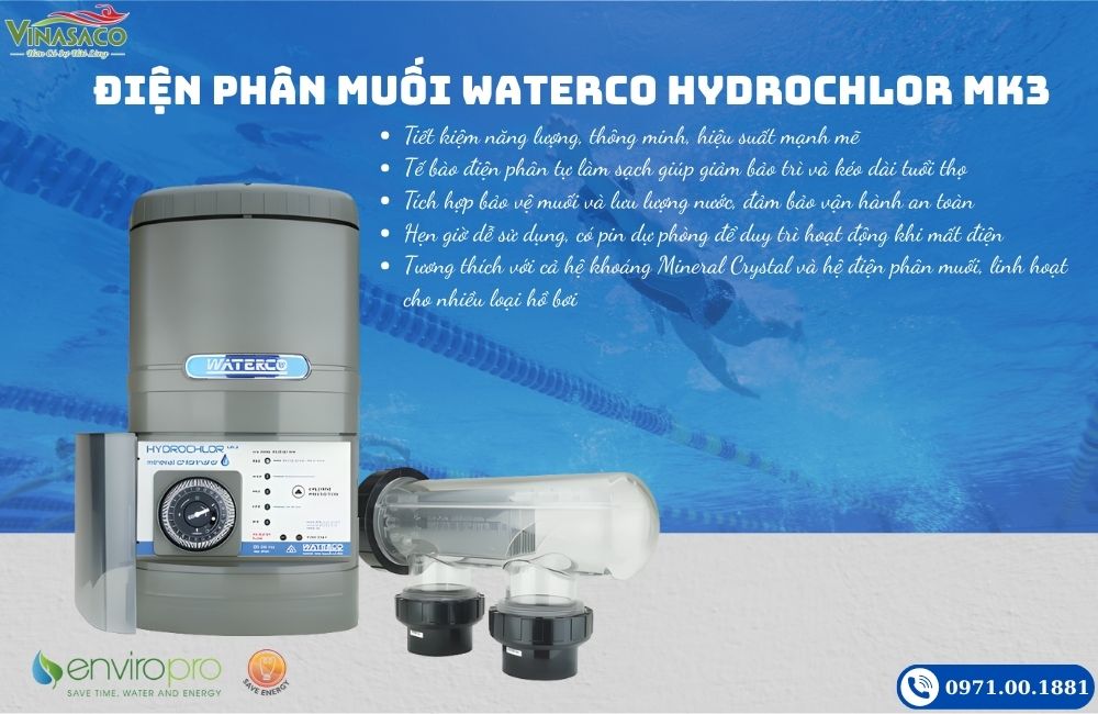 Điện phân muối Waterco Hydrochlor MK3