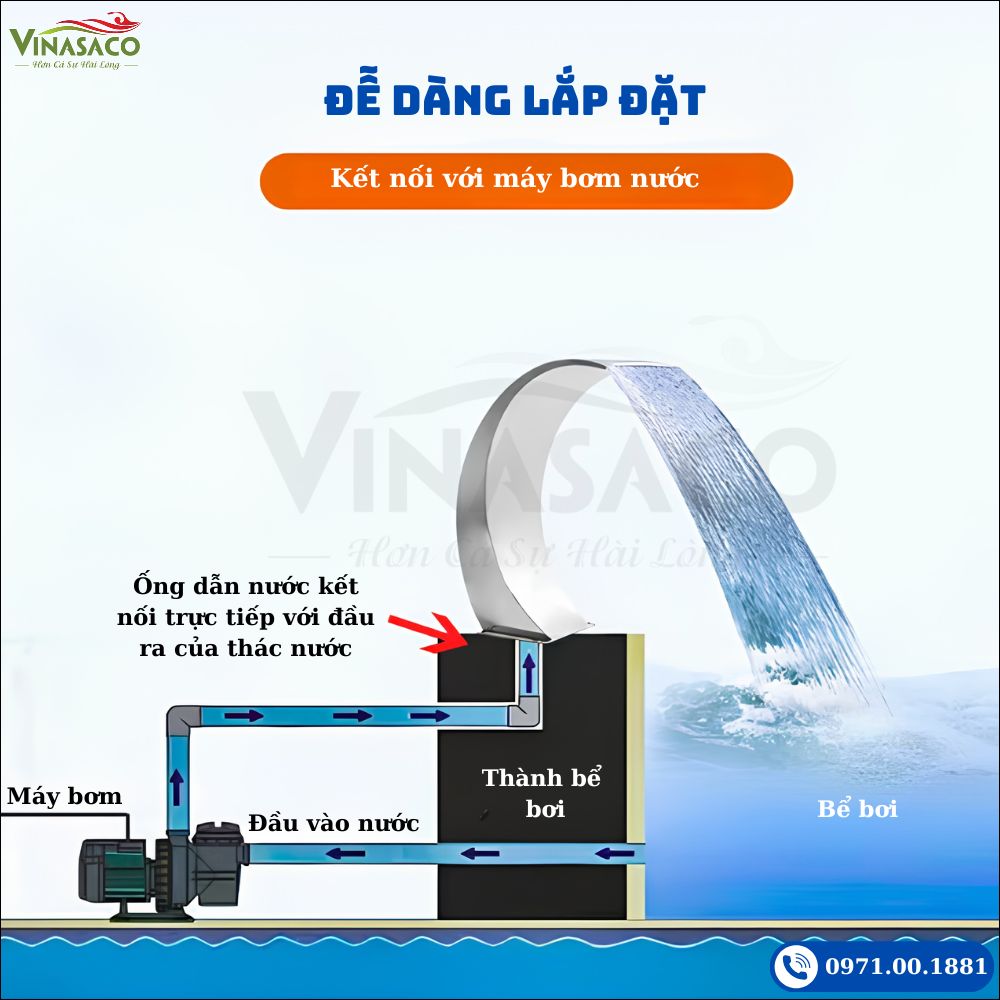 Sơ đồ lắp đặt Thác Nước Bể Bơi Dạng Vòm HG05