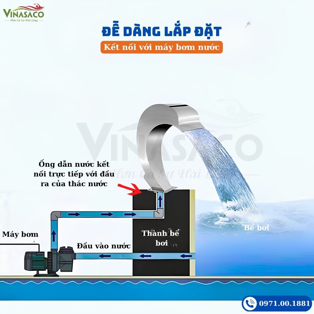 Hướng dẫn lắp đặt Thác Nước Bể Cá Heo Bơi Dạng Vòm HG13