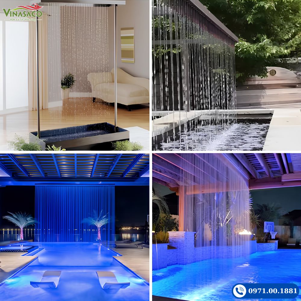 Ứng dụng thác nước mưa Y Series trong bể bơi biệt thự và khu nghỉ dưỡng