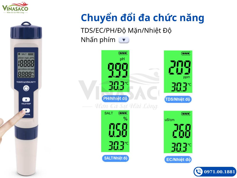 Hướng dẫn sử dụng bút đo chất lượng nước bể bơi 5 in 1