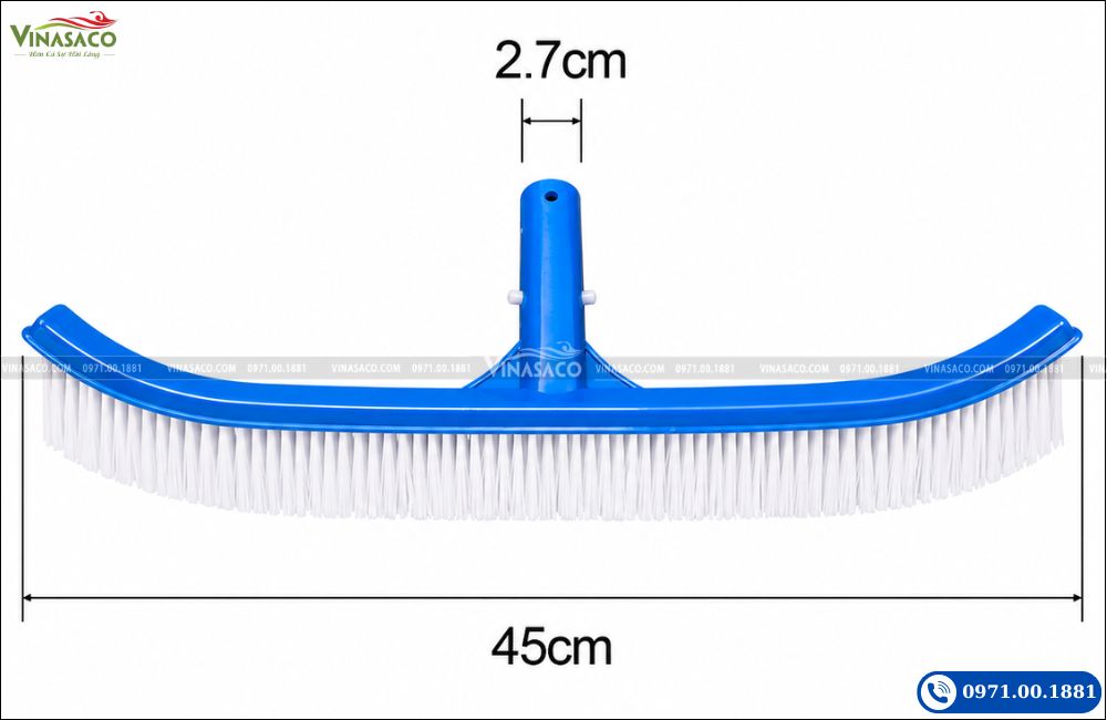 Kích thước chổi cọ vệ sinh bể bơi dài 45cm