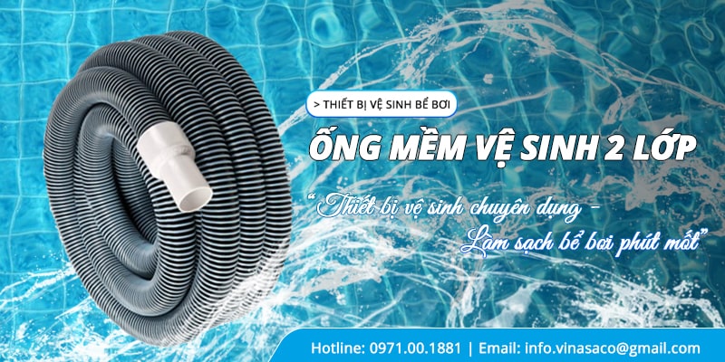 Ống mềm là thiết bị vệ trung gian kết kết nối với sào nhôm và bàn hút bể bơi
