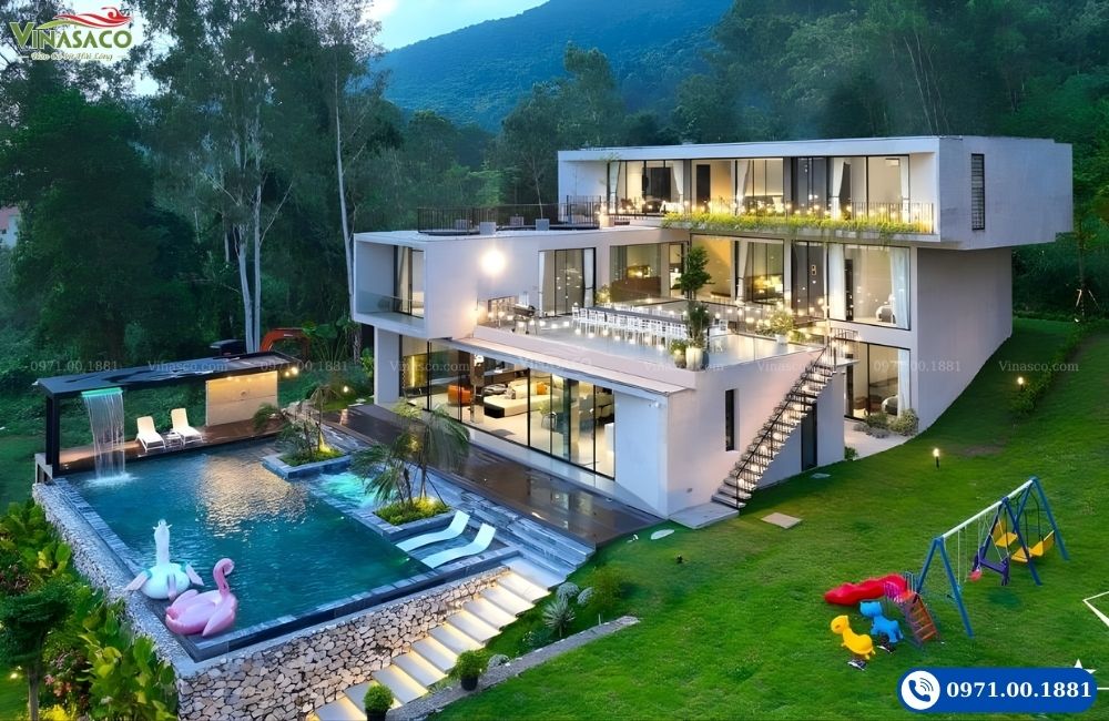 bể bơi villa Tam Đảo sky-view đẹp 2026