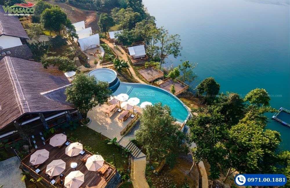 bể bơi camping retreat Hòa Bình 2026