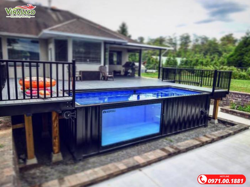 Bể bơi container được ứng dụng cho cả biệt thự nghỉ dưỡng và homestay
