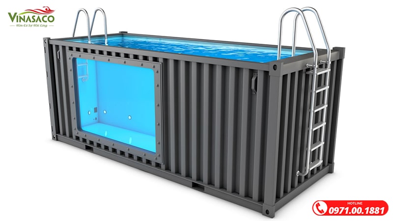 Bể container có một cửa sổ kính cường lực trong suốt