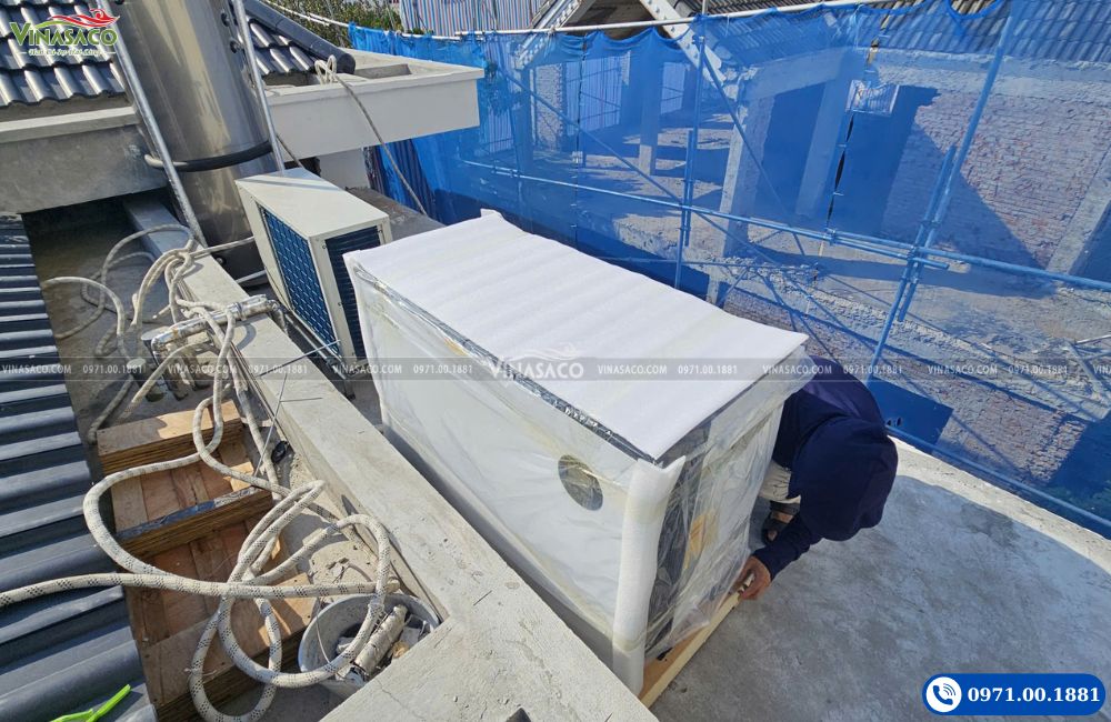 Khảo sát lắp đặt máy bơm nhiệt bể bơi Power World