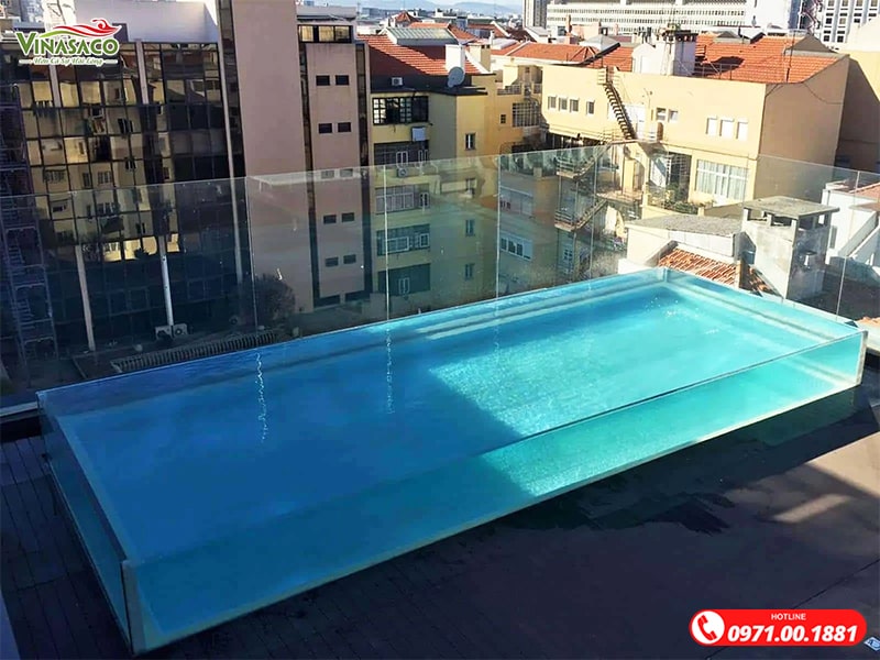 Bể bơi 100% thi công và lắp đặt từ các tấm Acrylic trong suốt