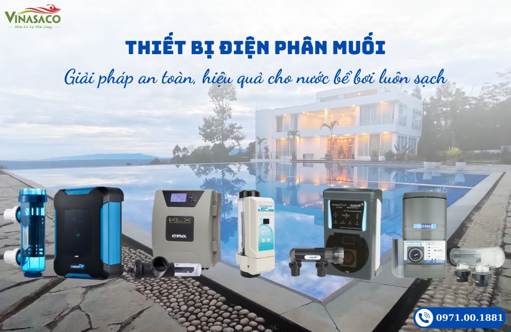 máy điện phân muối cho bể bơi thiết bị điện phân muối chính hãng