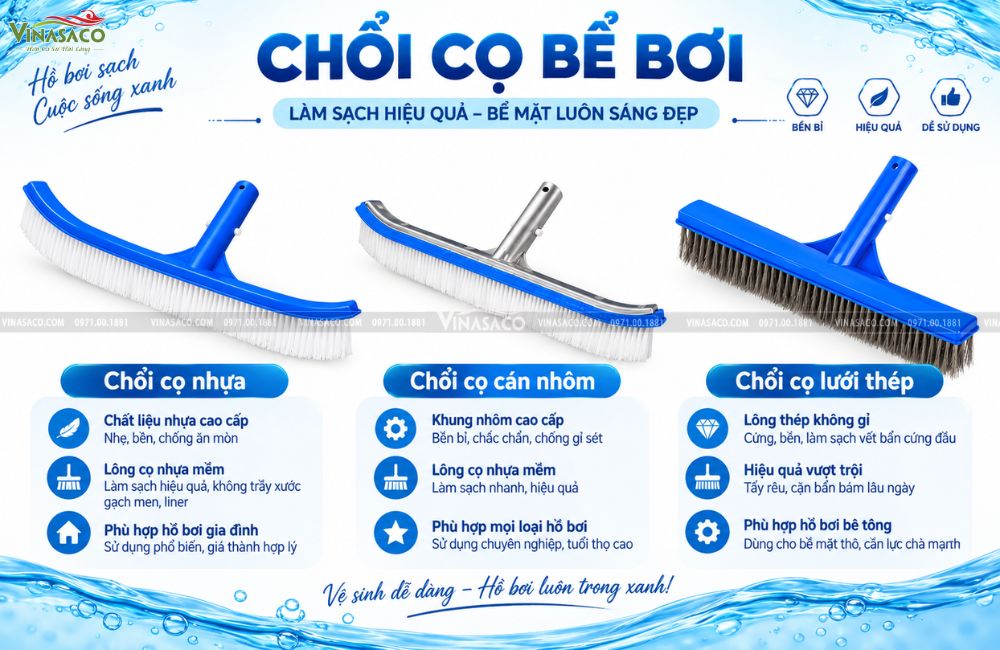 Chổi cọ vệ sinh bể bơi
