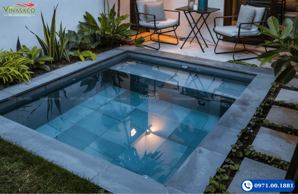 Các mẫu thiết kế bể bơi mini sân vườn cho gia đình và homestay