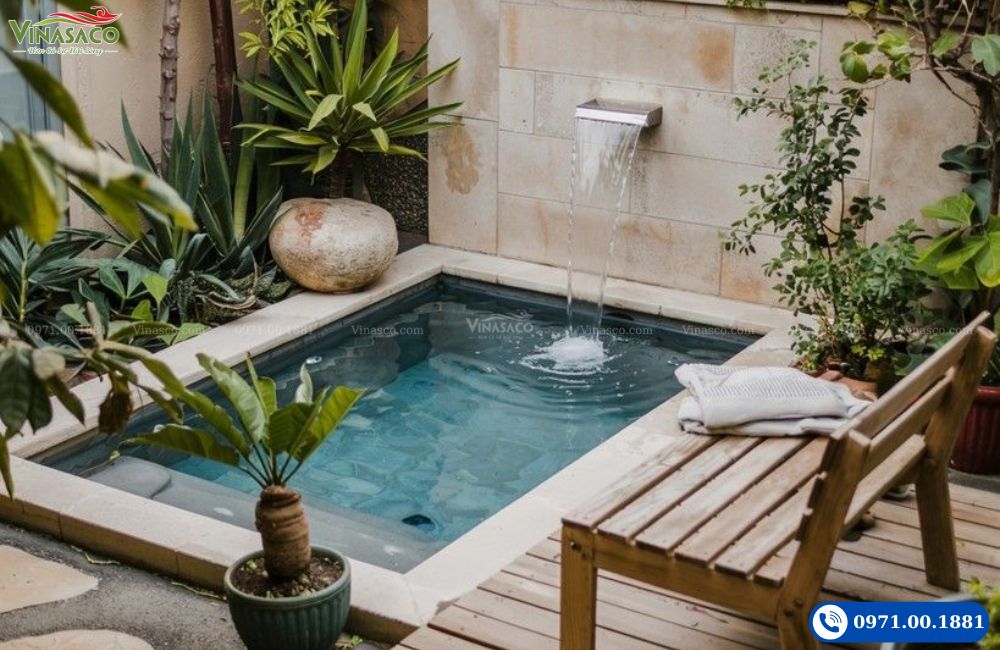 Các mẫu thiết kế bể bơi mini sân vườn cho gia đình và homestay