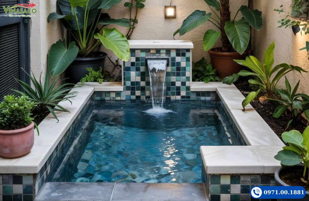 Thiết kế bể bơi mini sân vườn phổ biến
