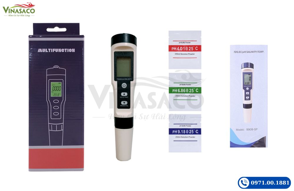 Bút đo chất lượng nước bể bơi 5 in 1 đo độ mặn điện phân muối