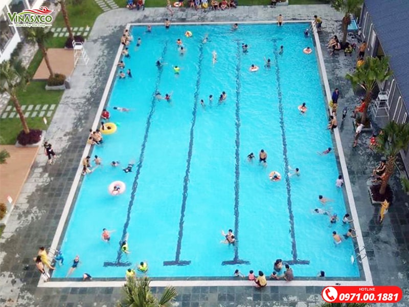 Bể bơi kinh doanh kích thước lớn ứng dụng phương pháp điện phân
