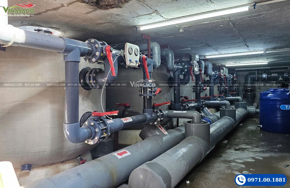 Lắp đặt hệ thống lọc nước bể bơi công suất lớn trường học