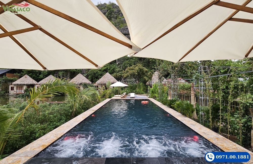 Thi công bể bơi homestay Hang Múa Eco Garden tại Ninh Bình
