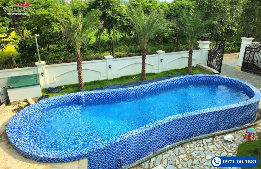 Thi công bể bơi gia đình từ hiện trạng đến hoàn thiện bởi Vinasaco