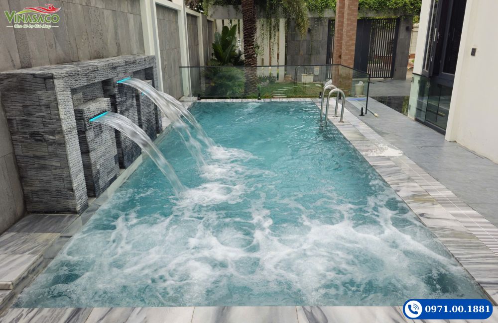 Thiết bị bể bơi nâng cao sục massage, thác nước và bơi ngược dòng