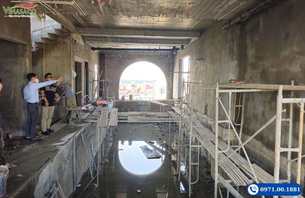 Vinasaco khảo sát tư vấn xây bể bơi gia đình và lắp đặt thiết bị bể bơi