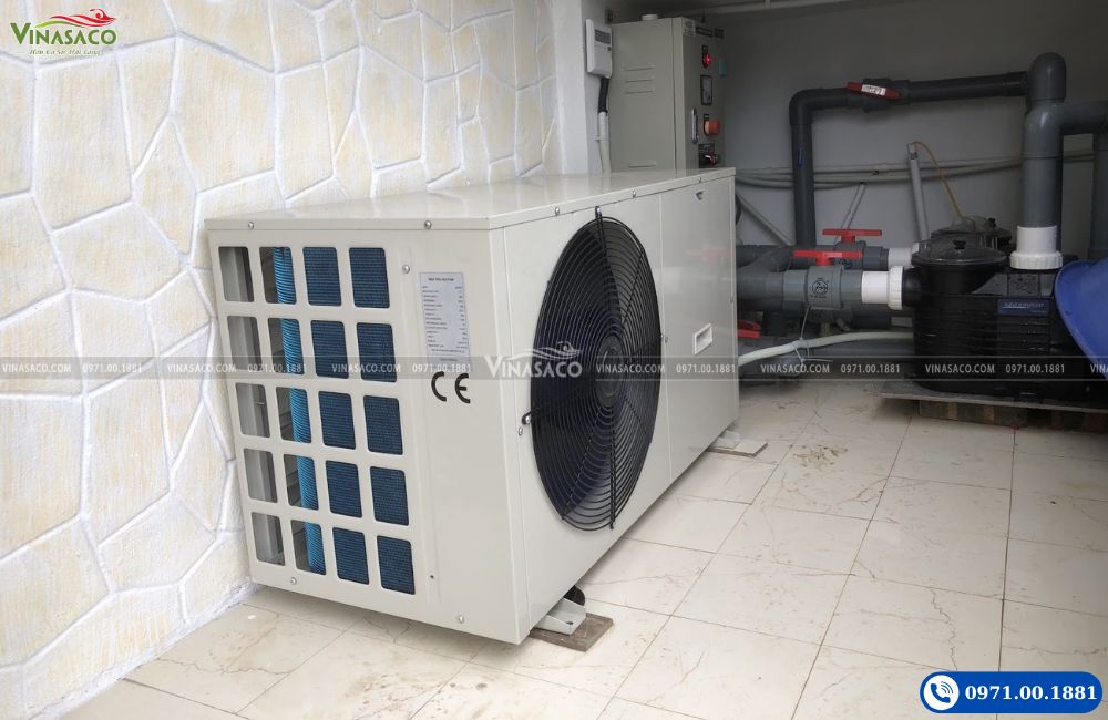 Hệ thống thiết bị bể bơi chính hãng kết nối với máy bơm nhiệt